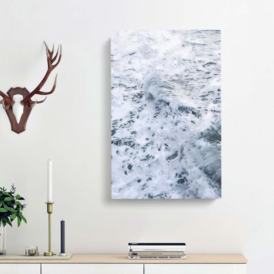 Waves In White - Wrapped Canvas Print