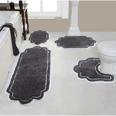 Ensemble de tapis pour salle de bain 100% coton Dobrinsky, lavable à la machine, séchage rapide, absorbant - ensemble de 4 pièces