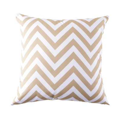 Coussin décoratif carré ivoire en zigzag