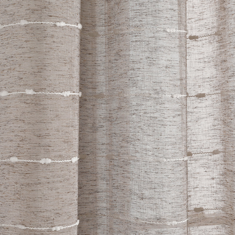 Farmhouse Textured Sheer Sheer Curtain Pair, 38" W x 95" L, Brown