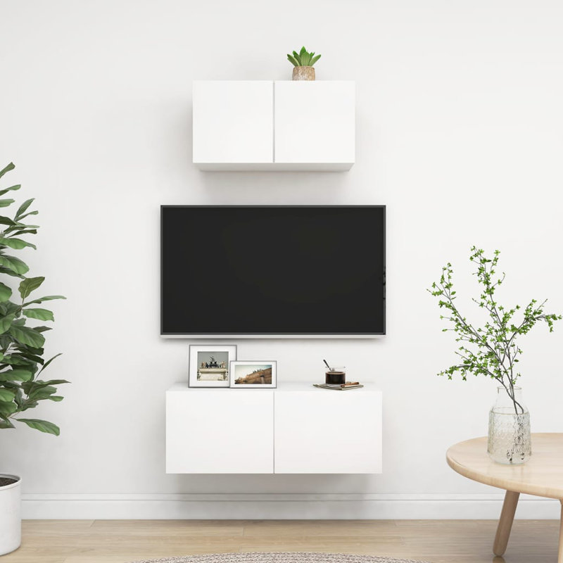 Ayedin Unfinished Floating Entertainment Center for TVs up to 32", White, 80cm
