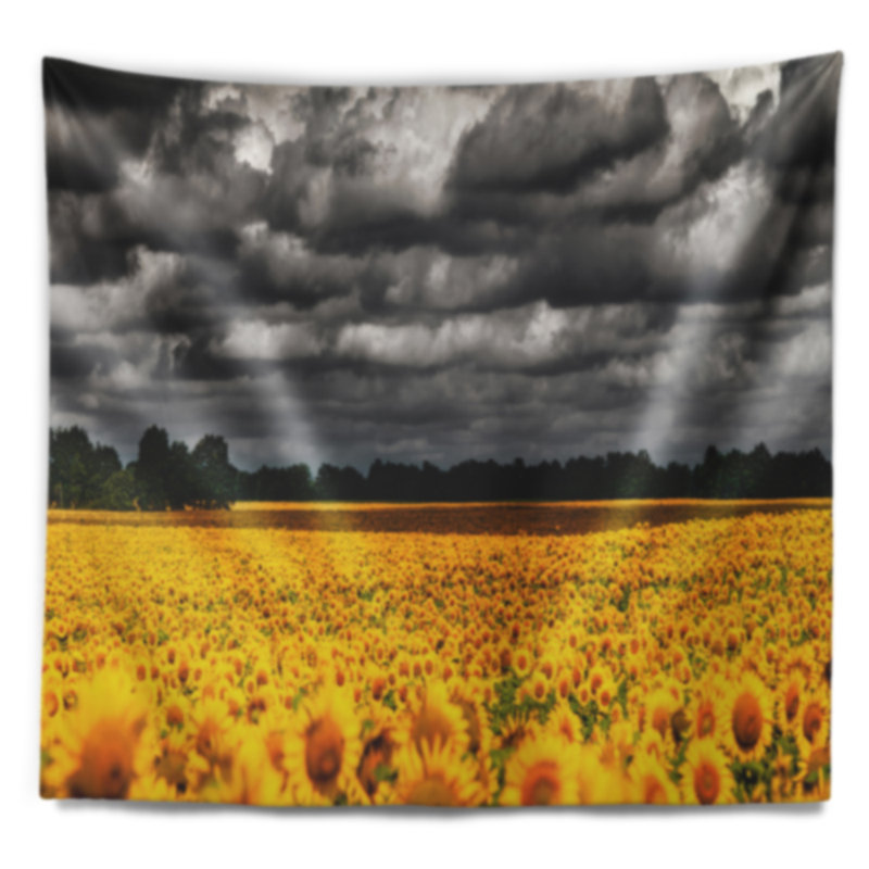 Tapisserie de gogh de l’été avec clouds landscape, H 50 po x l 60 po