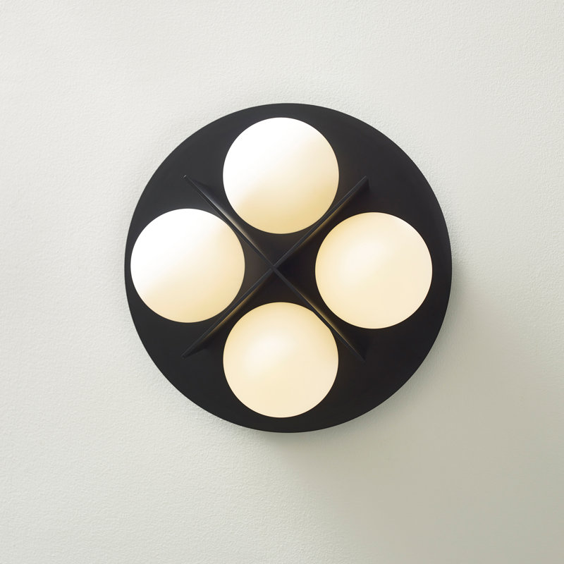 Orbel 4 - Light Flush Mount, Black, Yes