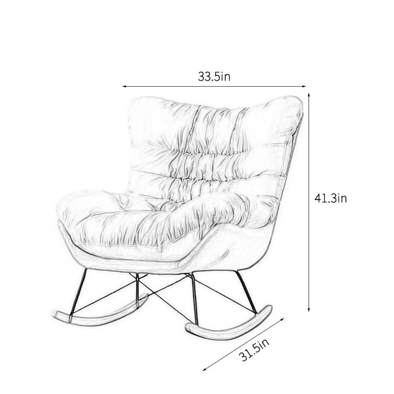 Chaise berçante Nordic Simple Home Casual, Café noir