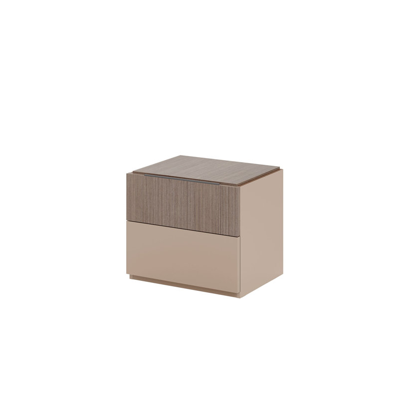 Taupe Textured Contemporary Nightstand