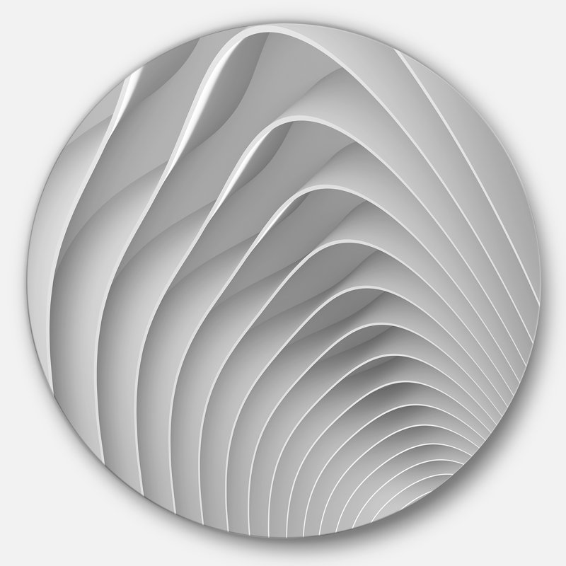 " Fractal Bulgy White 3D Waves ", 36" H x 36" W x 1" D