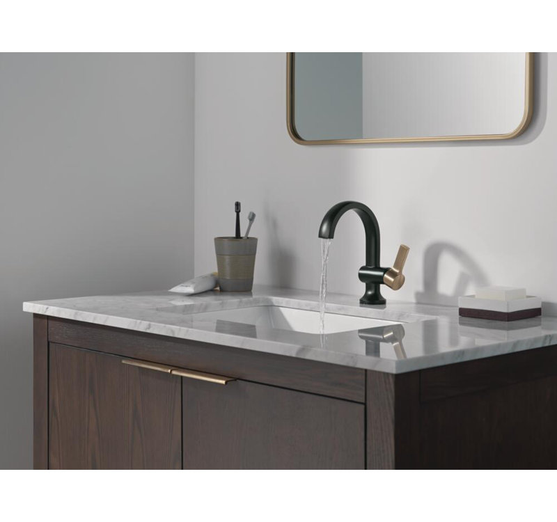 Robinet de salle de bain Albion, Noir mat / bronze champagne