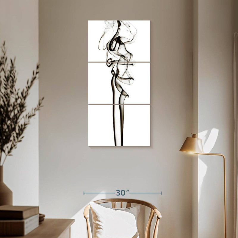 Abstract Black Smoke - Sensual, 62" H x 30" W