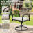 7-piece Outdoor Patio Dining Set, 6 Woven Rattan Swivel Chairs With Cushions & Metal Slat Table With 1.96” Umbrella Hole, All-weather Patio Dining Set For Garden Or Deck
