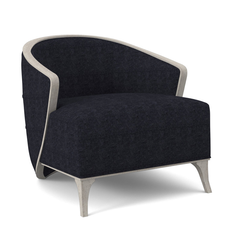 Fauteuil demi-tonneau l 30 po Peregrine, Marine de Venise, Bisque