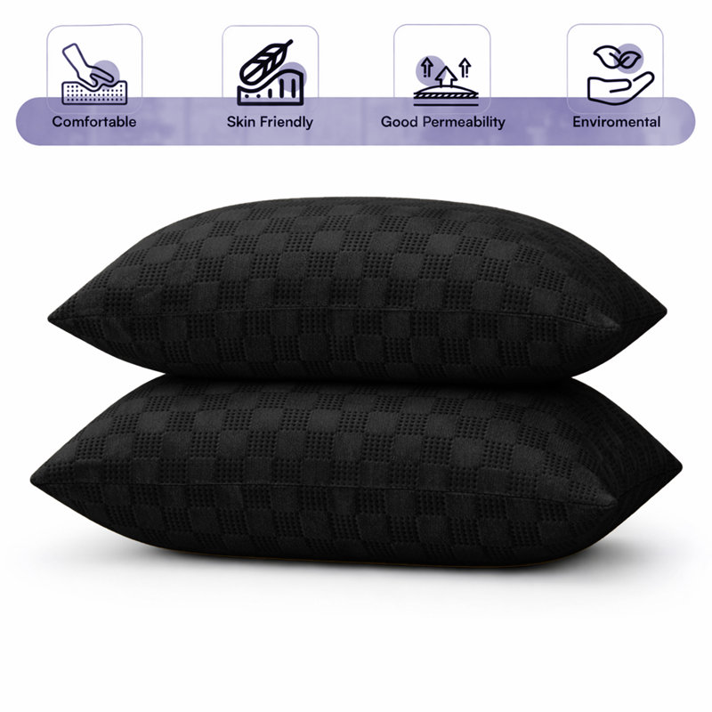 Square Cushion Cover, BLACK