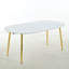 Table de salle à manger / de bureau / extensible extensible - 100-180 cm réglable, plateau en MDF et pieds en métal (100 x 75 cm)-1558157939-1397348995-1558157938