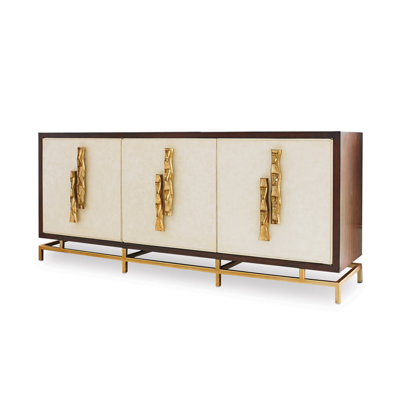 Buffet en bois d'acajou de 78 po de largeur Origami, Noyers