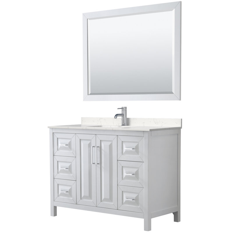 Daria 48'' W Single Vanity, White, Polished Chrome
