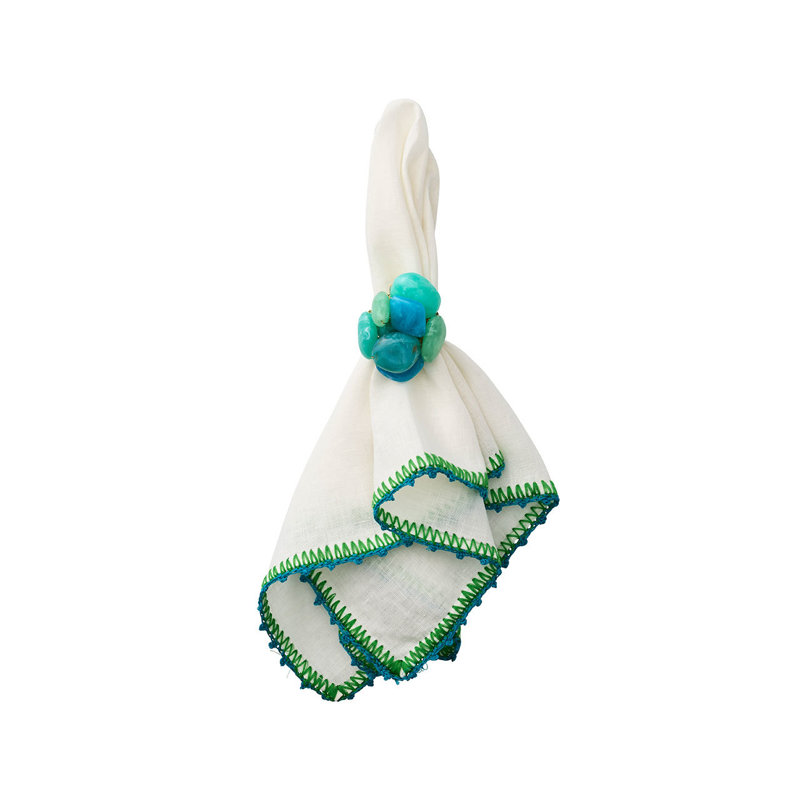 Sea Stone Napkin Ring, Seafoam