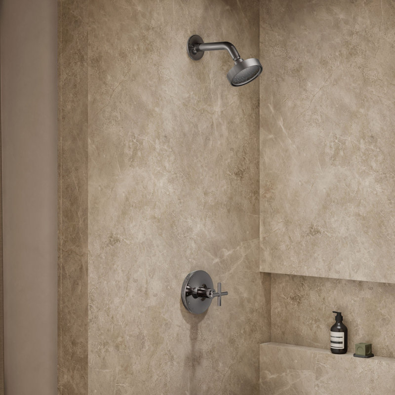 Purist Shower Trim, Vibrant Titanium, Cross Handle