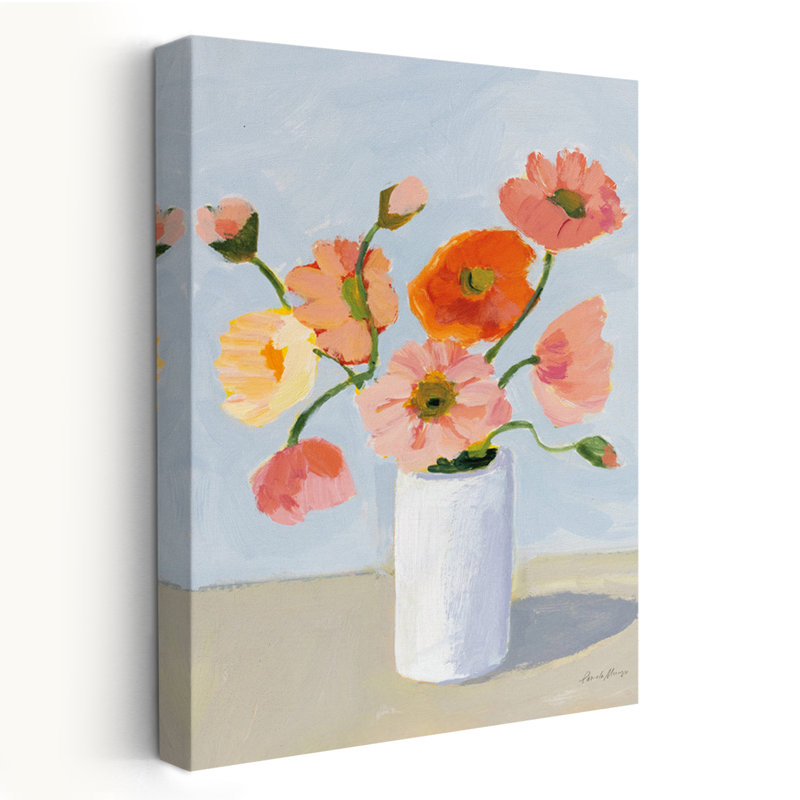 Coquelicots de style contemporain et champêtre, H 60 po x l 40 po