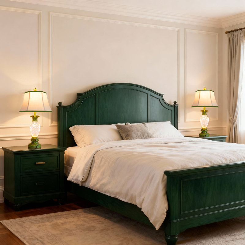 28.5" Farmhouse Table Lamps Set of 2 with USB Ports, 3-Way Color Temperature & Nightlight Base, Green Resin Bedside Lamps