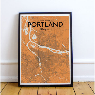 Portland City Map - No Frame Print