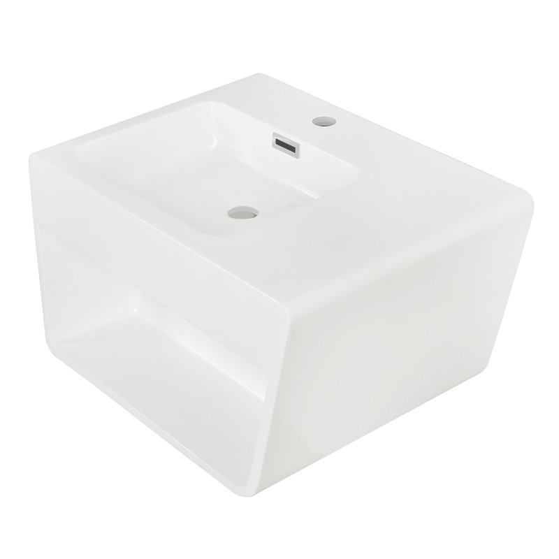 Meuble-lavabo mural simple en résine à surface solide 23,6 po