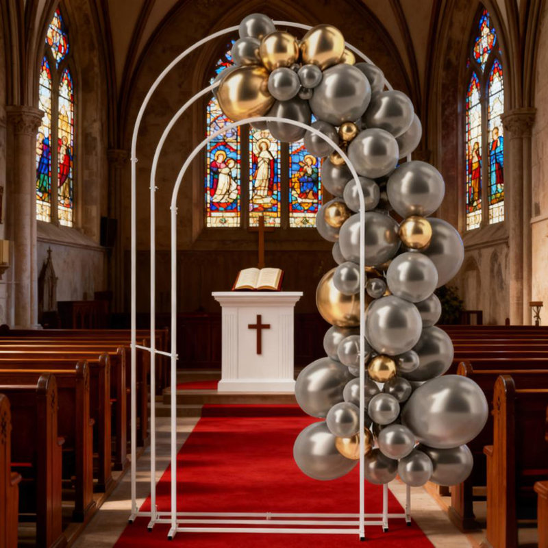 Cadre de mariage arche, ensemble de support d'arche en toile de fond ballon, ensemble de 3 supports d'arche en métal