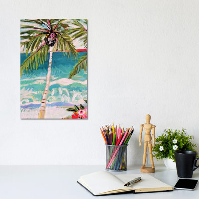 Palm Tree Whimsy I by Karen Fields - Wrapped Canvas Painting