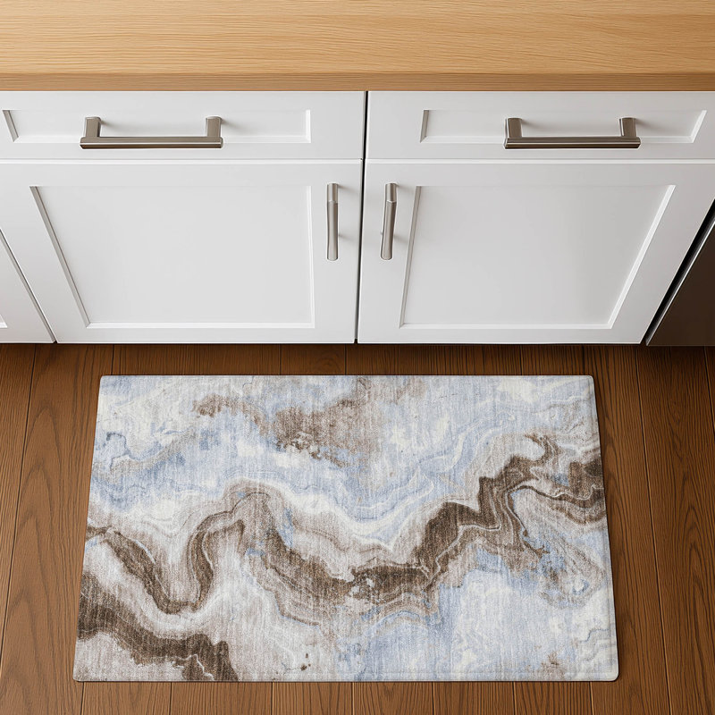 Premium Machine Washable Mayfield AMF1862 Swirls Rug, Rectangle 1'8" x 2'6"