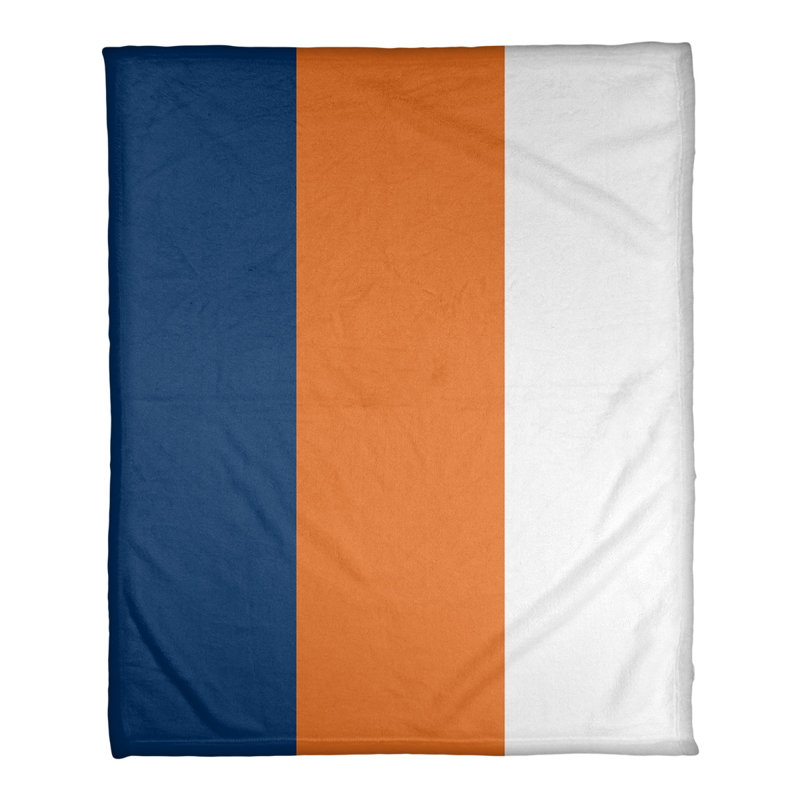 Couverture polaire basket Boston, L 52,5 po x L 62,5 po, Bleu marine / orange / blanc
