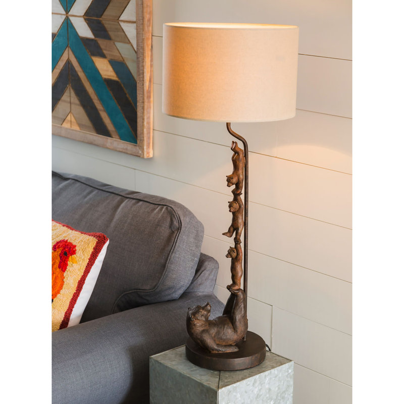 Lampe de table en résine famille ours 32 po