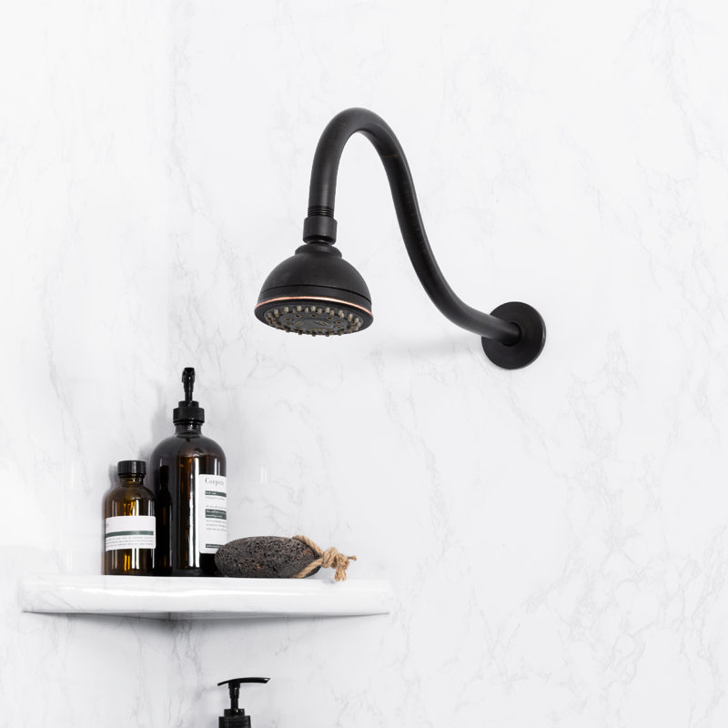 Bras de douche avec bride 16 po, Bronze huilé