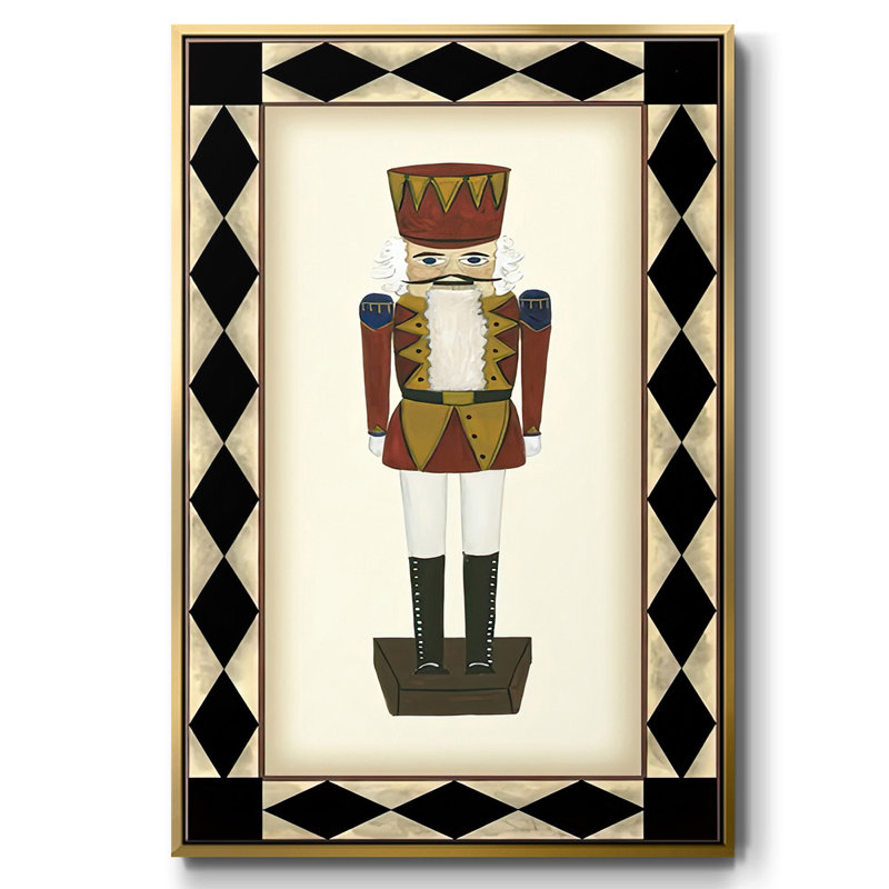 " Nutcracker ", 25" H x 17" W x 1.5" D, Gold Floater Framed