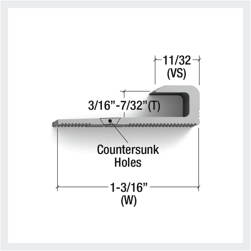 AEC-B-050-A1-C, bord d'extrémité en aluminium, planchers de 4,5 à 5 mm