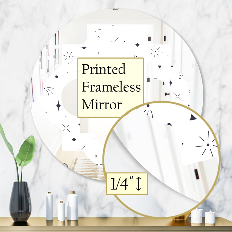 Miroir mural quadrilobe, H 31,5 po x l po