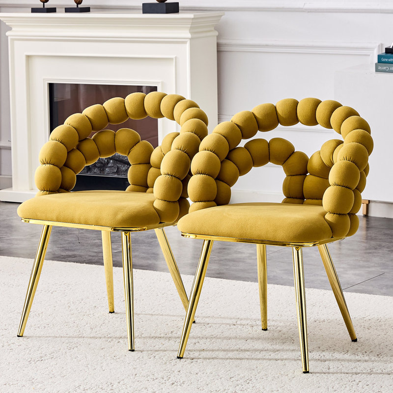 Chaises de salle à manger Puffy Bubble Chair, 2, Jaune
