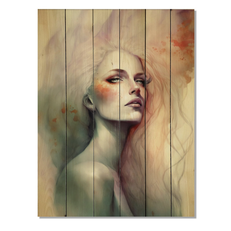 «Charvis Sensual Woman», impression à l'aquarelle III sur bois, H 40 po x l 30 po x P 0,78 po