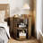 Round Fluted End Table, Farmhouse Round Side Table with 3-Tier Storage Shelves, Circle Bedside Nightstand