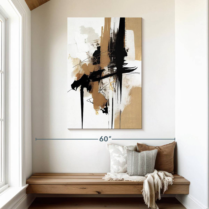 Avery, abstrait dynamique minimaliste, H 48 po x l 32 po