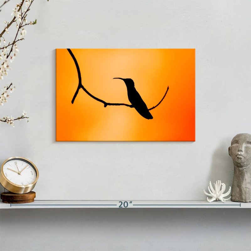 Crowle Black Hummingbird, 8" H x 12" W