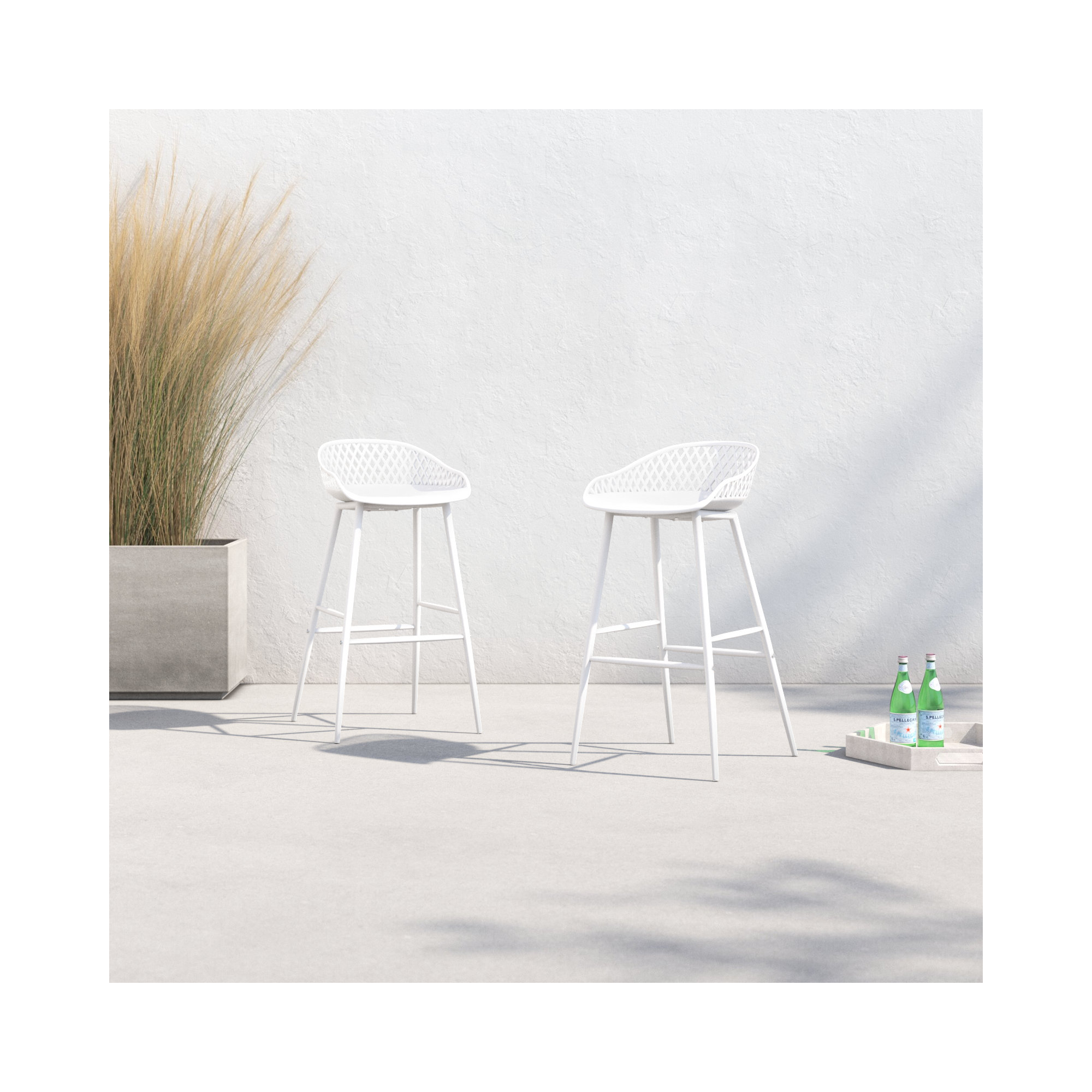 Newark Patio Bar Stool, 29", White