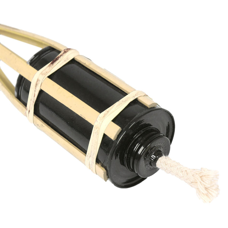 Bamboo Garden Pathway Fire Tiki Torches, 60cm H x 6cm W x 6cm D, Brown