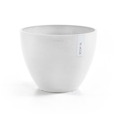 Antwerp Indoor/Outdoor Recycled Plastic Planter, Pure White, 16in