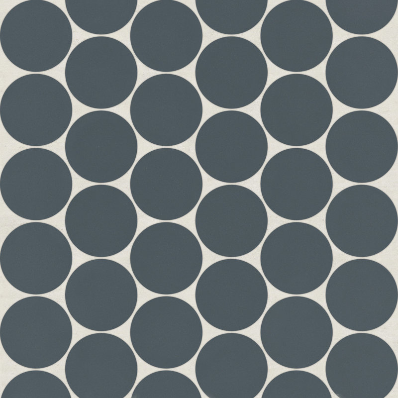 Marin 2" x 2" Penny Round Matte Porcelain Mosaic Tile, Midnight Tide