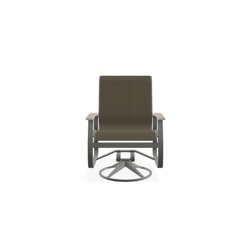 Belle Isle Outdoor Dining Armchair, Desert P60, Textured Snow, Brown Sunbrella® Tweed