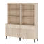 Ensemble de 2 garde-manger cannelés de 71,6 po de hauteur, ensemble de 2 présentoirs en bois avec portes et tablettes réglables, armoire moderne polyvalente pour la salle à manger et la chambre à coucher-129787479