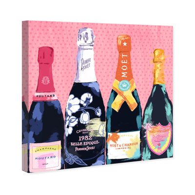 " Drinks And Spirits Pass The Bottle!, Glam Pink " by Oliver Gal