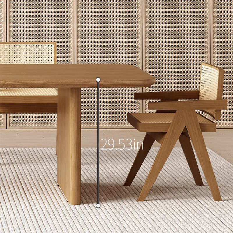 Ensemble de table de salle à manger entièrement en bois de frêne massif, H 29,53 po x L 59,06 po x l 27,56 po