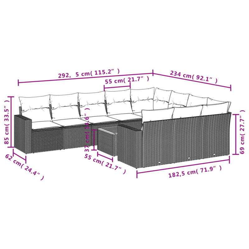 Vidaxl Garden Sofa Set Black