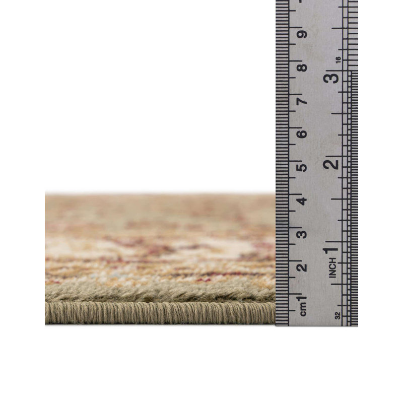 Niles Oriental Area Rug, Round 6'1", Green