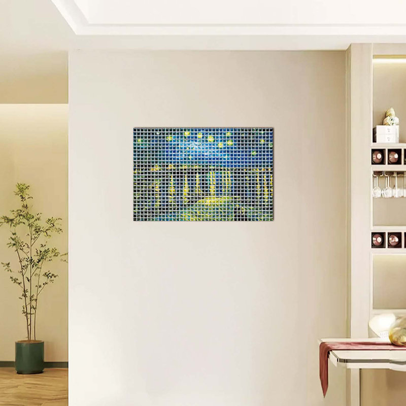 10 po X 10 po Dosseret à peler et coller, dosseret décoratif en carrelage Starry Night Over The Rhone (paquet de 4,17 pieds carrés / 6)