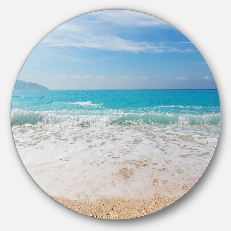 «Permit White Waves Kissing Beach Sand», photographie, H 11 po x l 11 po x P 1 po, Métal métal